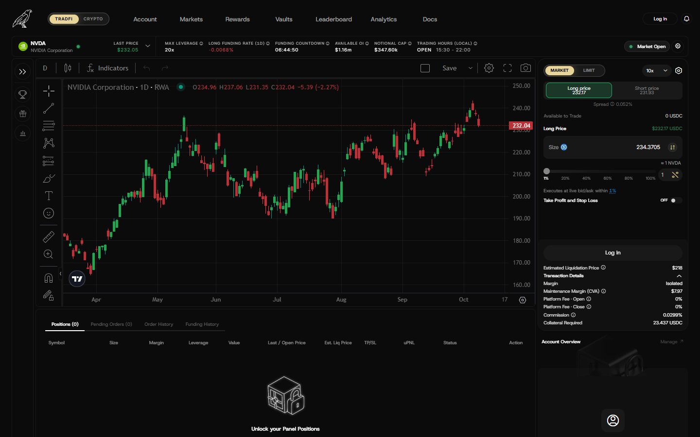 Captura de app.carbon.inc, la plataforma de trading de Carbon